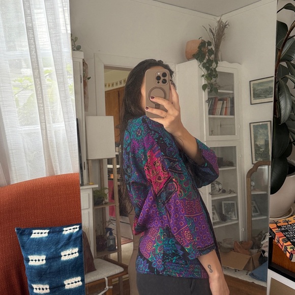 Colorful Patterned Button-Up Jacket - Picture 10 of 11